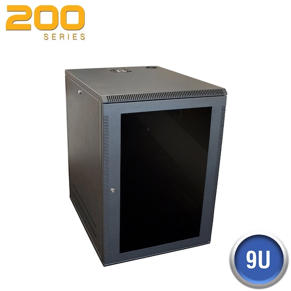Quest Mfg Wall Enclosure, Front/Side Access, 9U, 20"H x 21"W x 20"D, Black WM2019-09-02 - main
